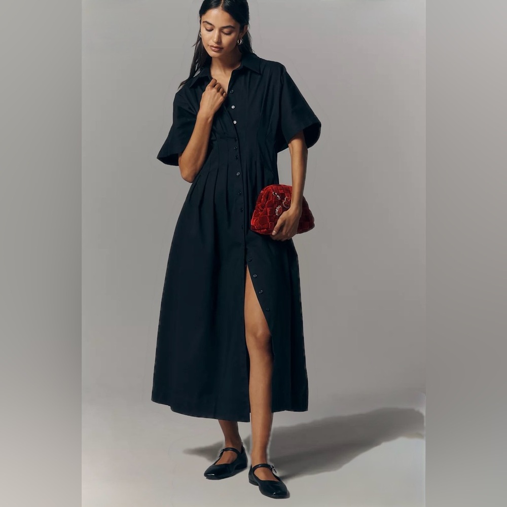 Anthropologie Black Midi Dress